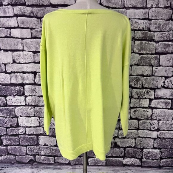 Talbots Yellow/Green Crew Neck 3/4 Sleeve Pullover Sweater Size XL - Picture 6 of 9